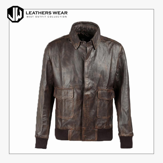 Handmade Aviator RAF Flight Bomber Jacket Leathers Wear