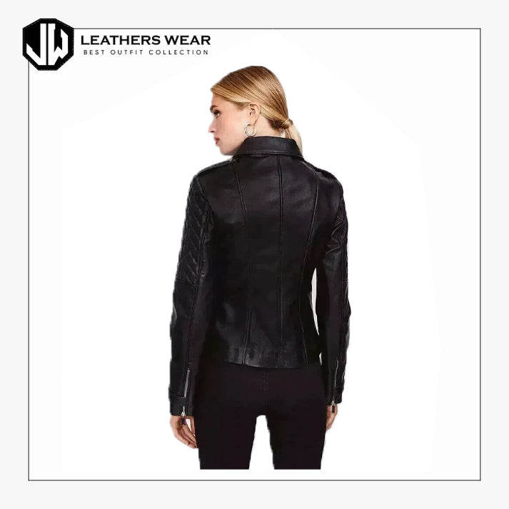 Ladies style Leather Biker Jacket