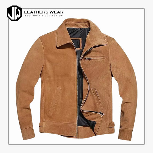 Beige Suede Leather Jacket