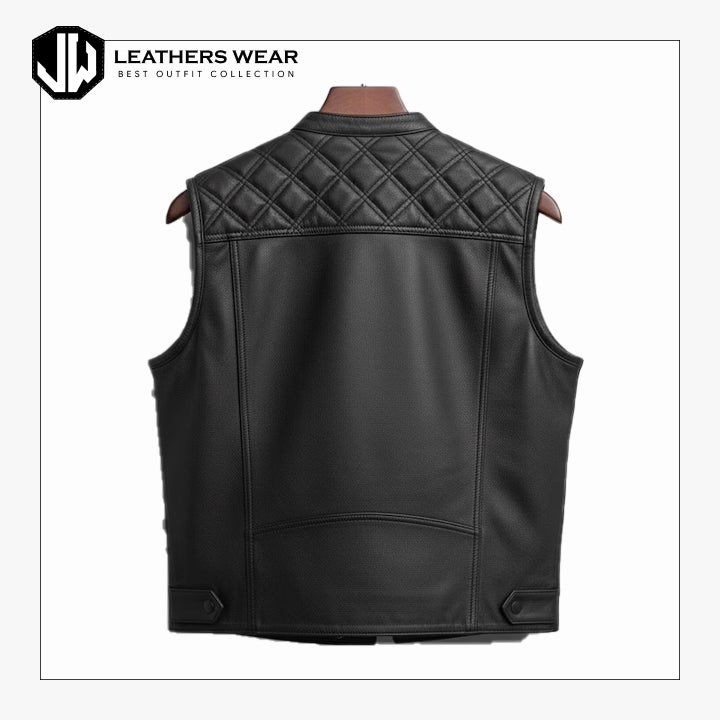Biker Leather Waistcoat