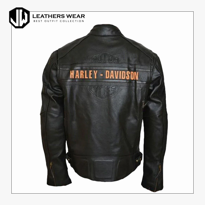 Bill Goldberg Black Harley Davidson Motorcycle Leather Jacket