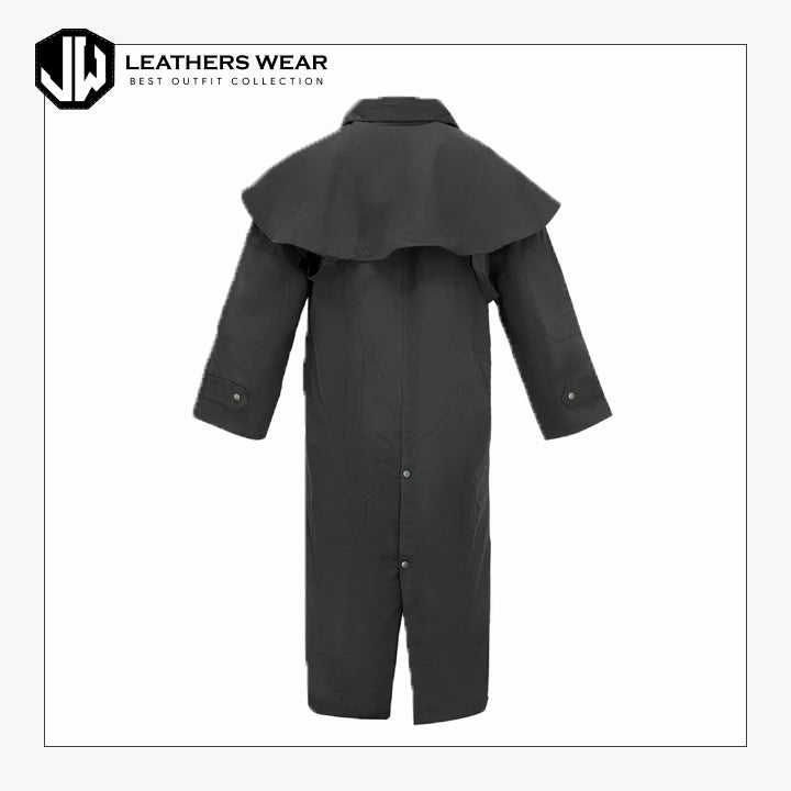 Mens Style Black Duster Jacket
