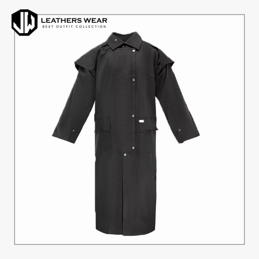 Mens Style Black Duster Jacket