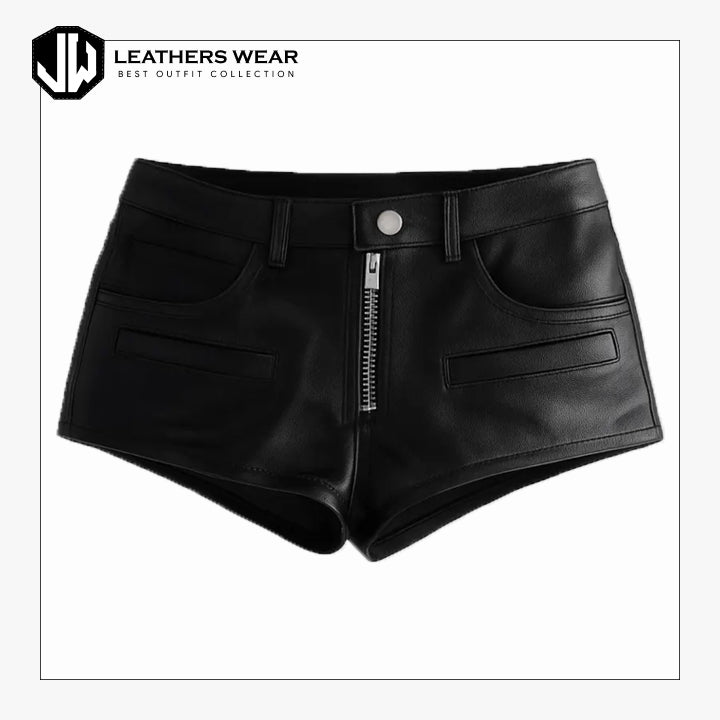 Black Faux Leather Shorts