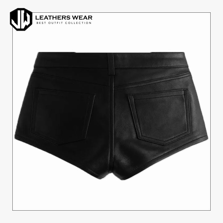 Black Faux Leather Shorts