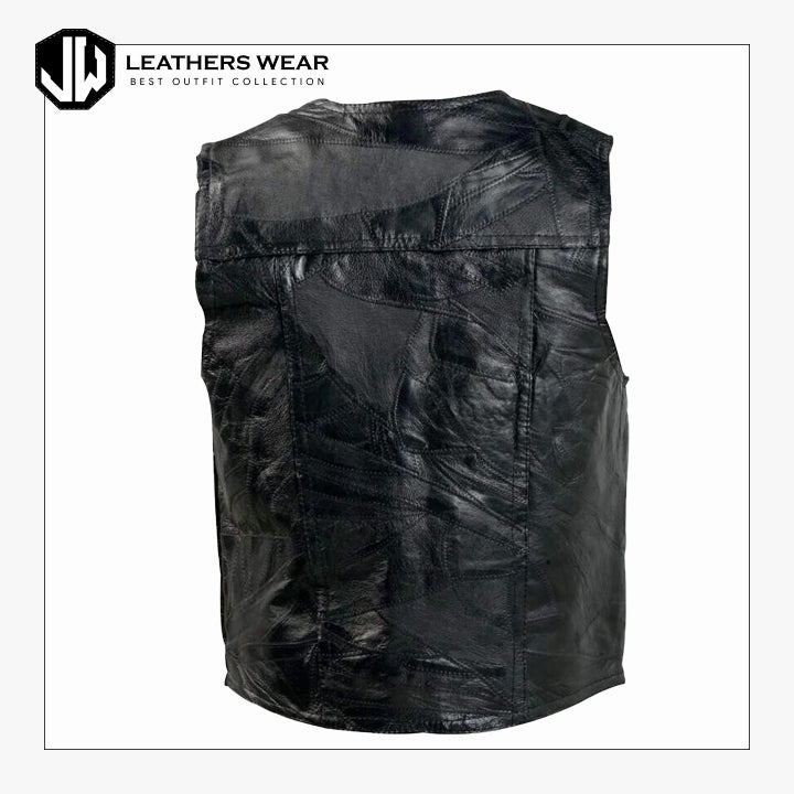 Black Genuine Leather Vest Leathers Wear