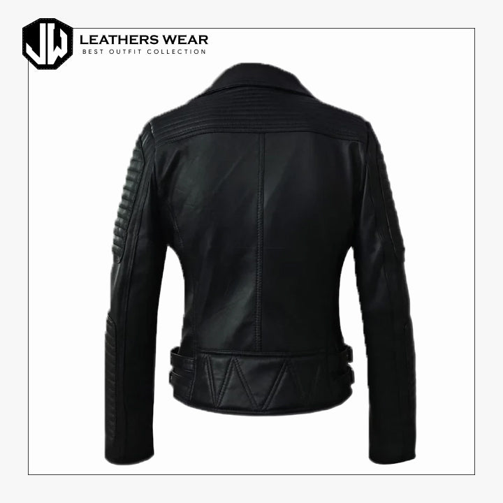 Black Leather Biker Jacket Leathers Wear