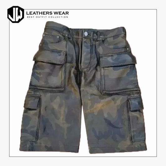 Black Leather Look Shorts