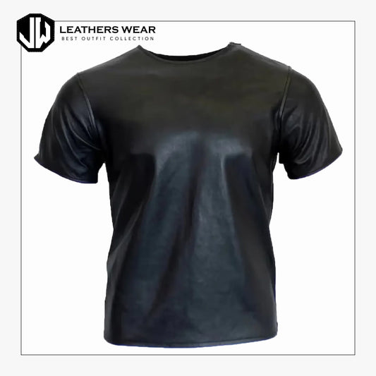 Black Leather T Shirt Mens Leathers Wear