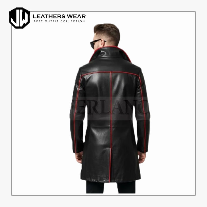 Black Leather Trench Coat
