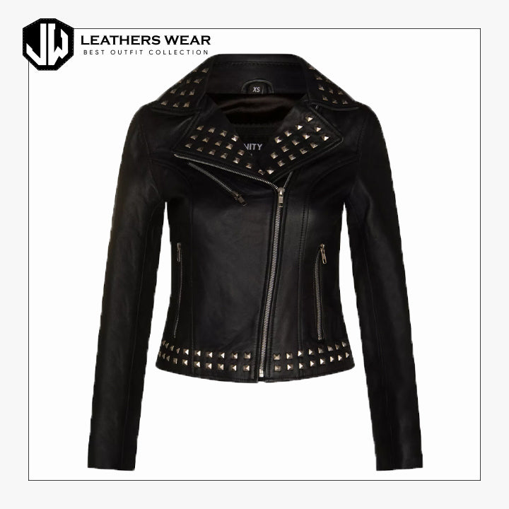 Black Studded Jacket Womens