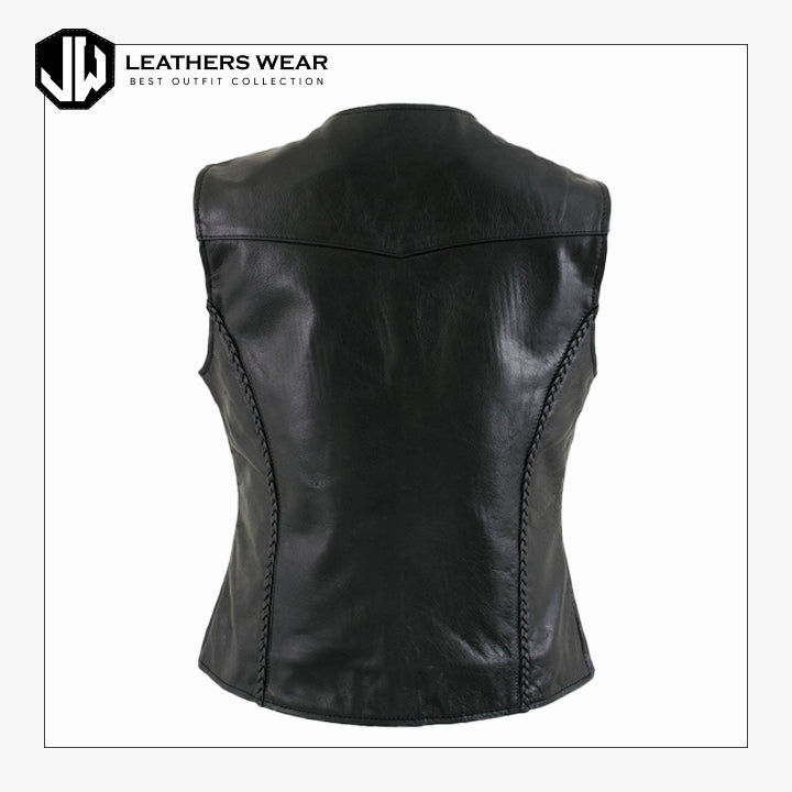 Black Vest Women Leathers Wear