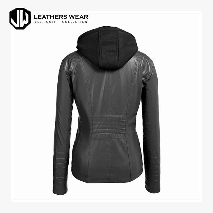 Black Womens Leather Bomber Jacket Leathers Wear