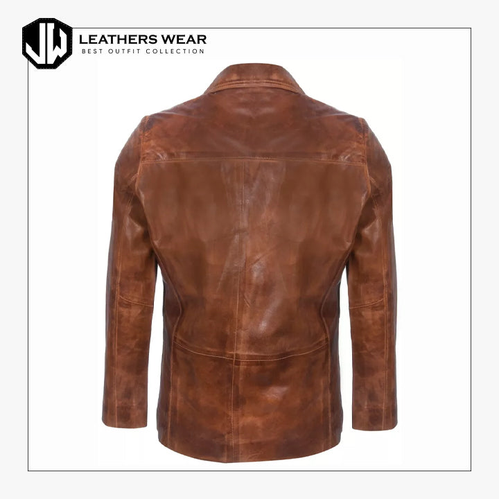 Blazer Leather Jacket Mens