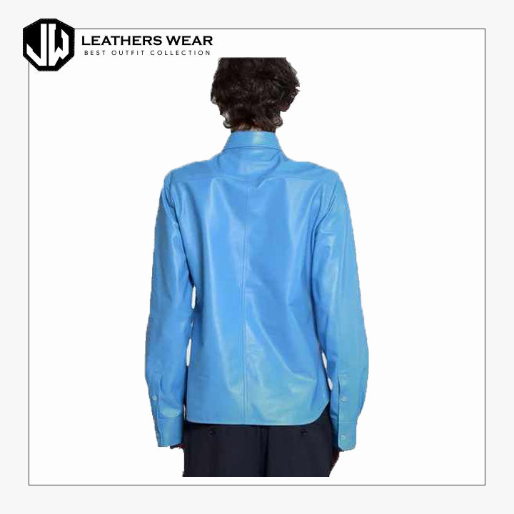 Blue Leather Shirt Leathers Wear