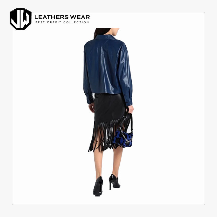Blue Leather Shirt Leathers Wear