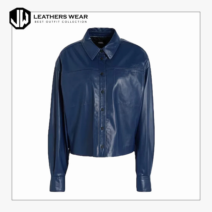 Blue Leather Shirt Leathers Wear
