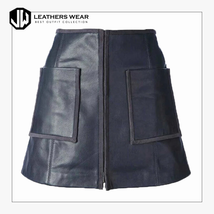 Blue Leather Skirt Leathers Wear
