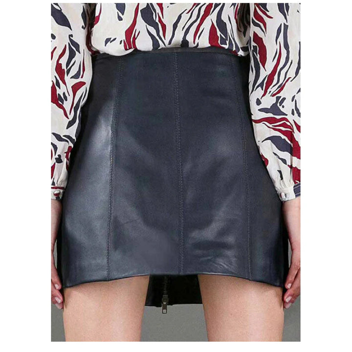 Blue Leather Skirt Leathers Wear