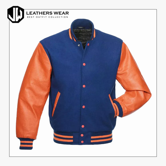 Blue and Orange Varsity Jacket
