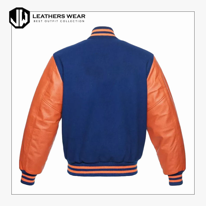 Blue and Orange Varsity Jacket