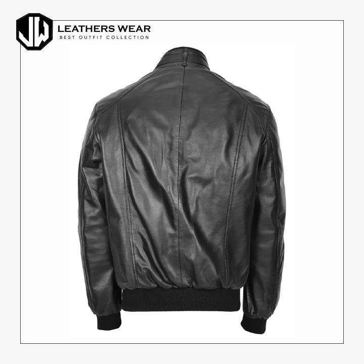 Bomber Style Leather Jacket
