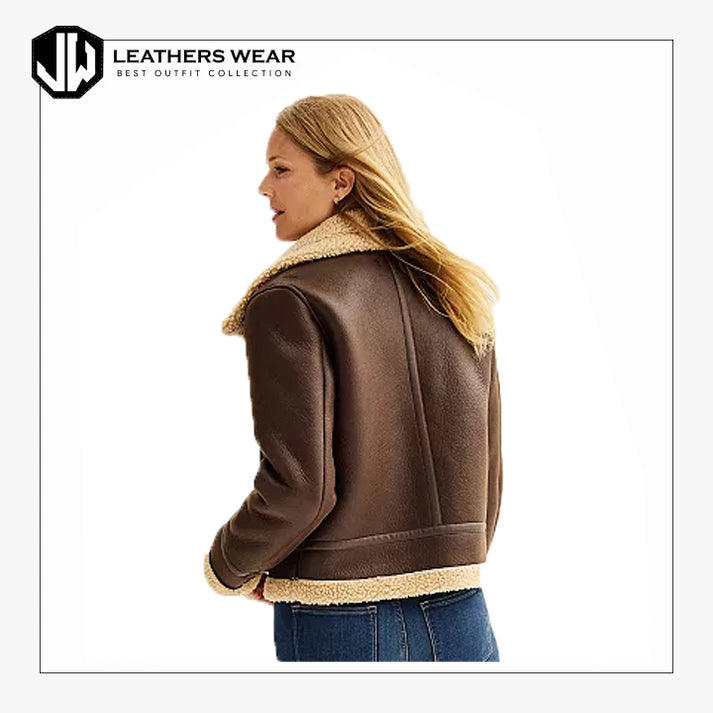 Brown Aviator Jacket Womens