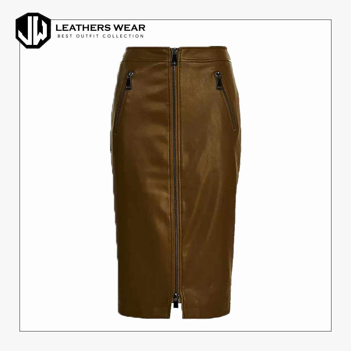 Brown Faux Leather Skirt Leathers Wear