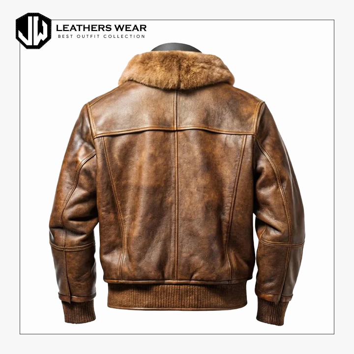 Brown Leather Aviator Jacket Leathers Wear