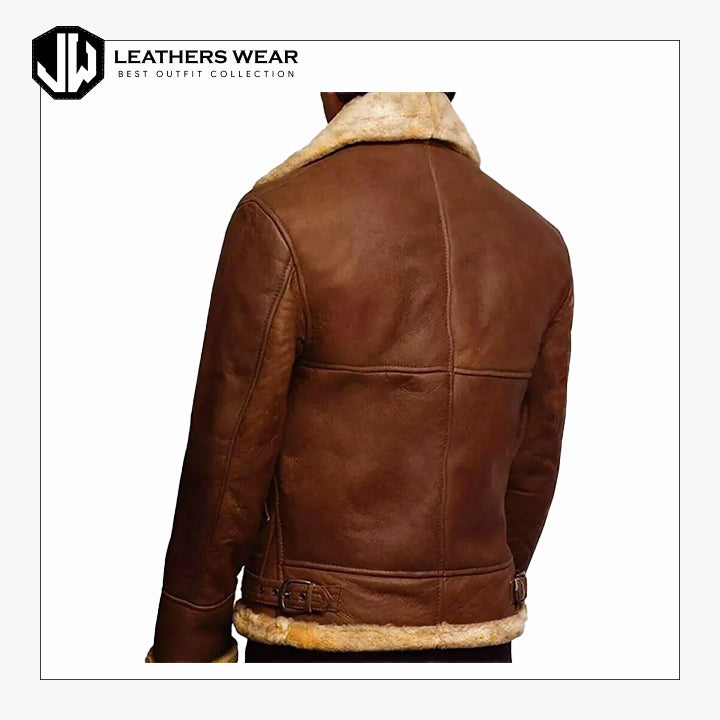 Brown Leather Aviator Jacket Mens