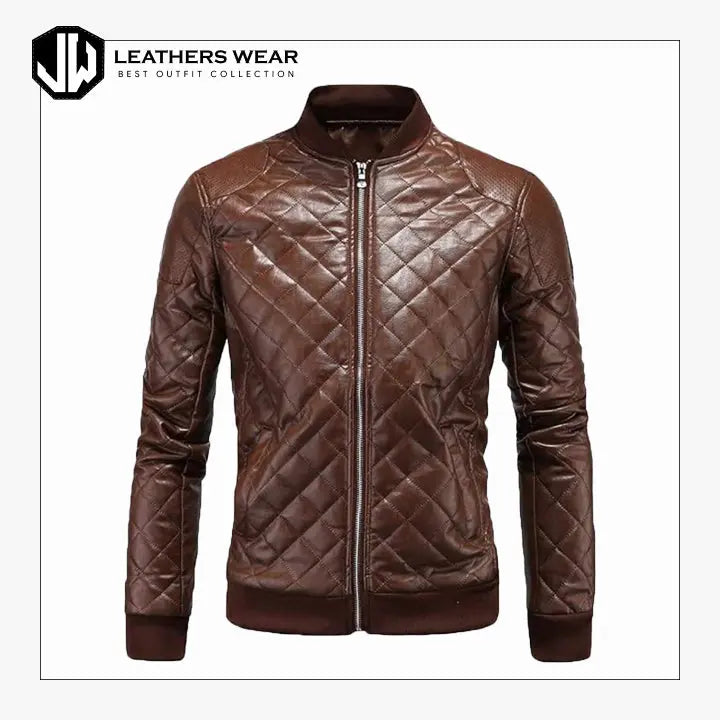 Brown Leather Bomber Jacket Mens leathers wear