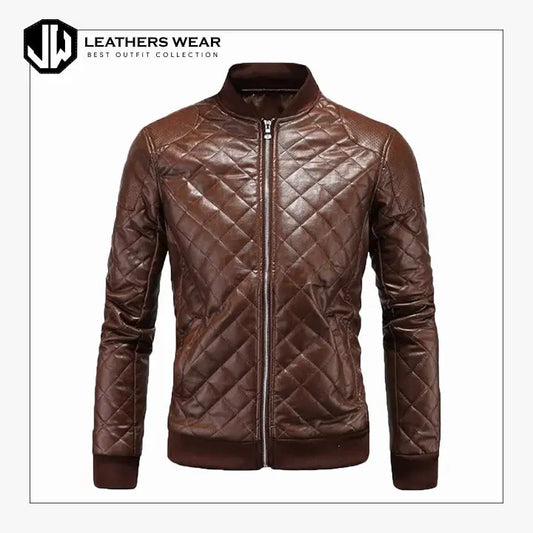 Brown Leather Bomber Jacket Mens leathers wear