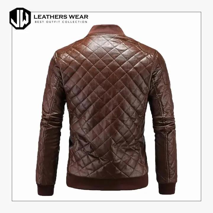 Brown Leather Bomber Jacket Mens leathers wear