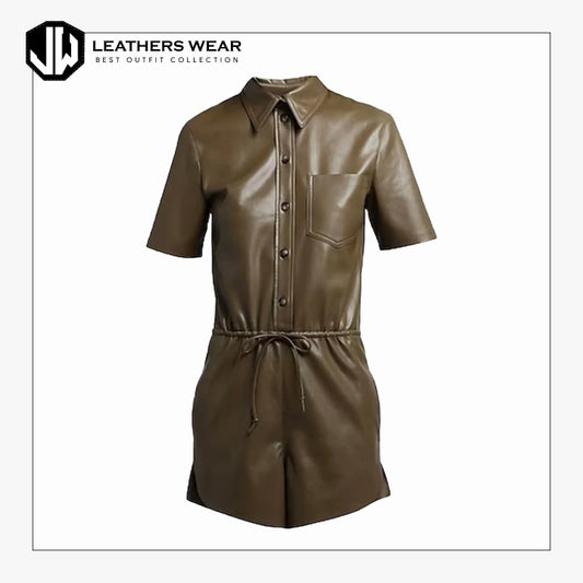 Brown Leather Jumpsuit Leathers Wear