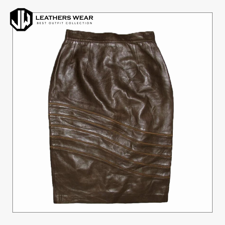 Brown Leather Skirt