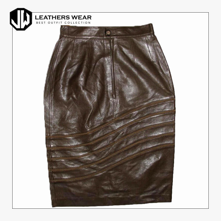Brown Leather Skirt