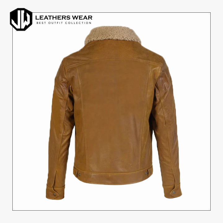 Brown Leather Trucker Jacket Leathers Wear