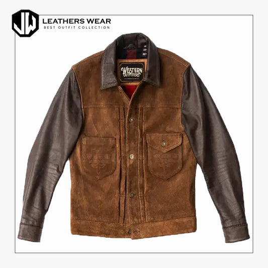 Brown Leather Trucker Jacket Mens Leathers Wear