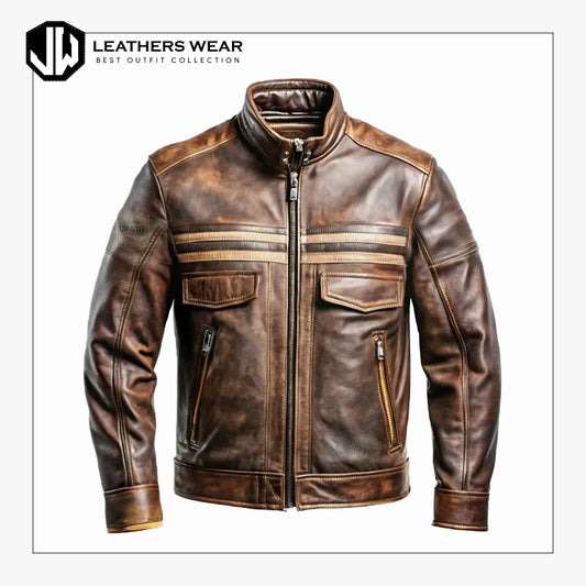 Brown Motorcycle Jacket Leathers Wear
