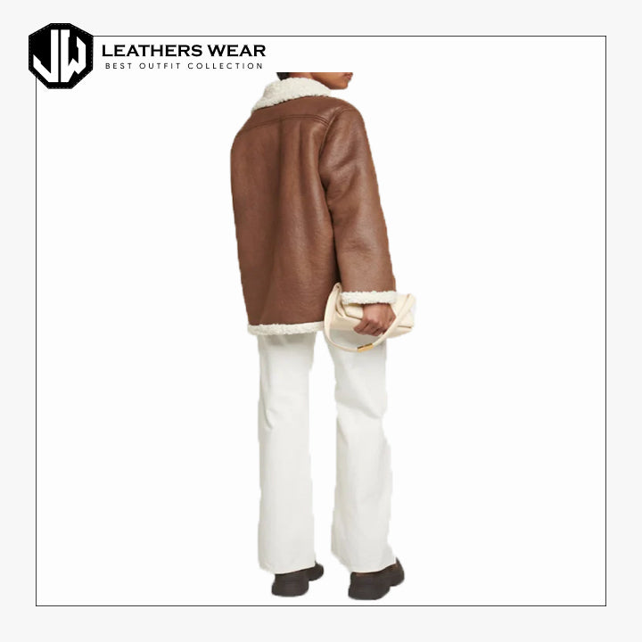 Brown Shearling Coat Leathers Wear