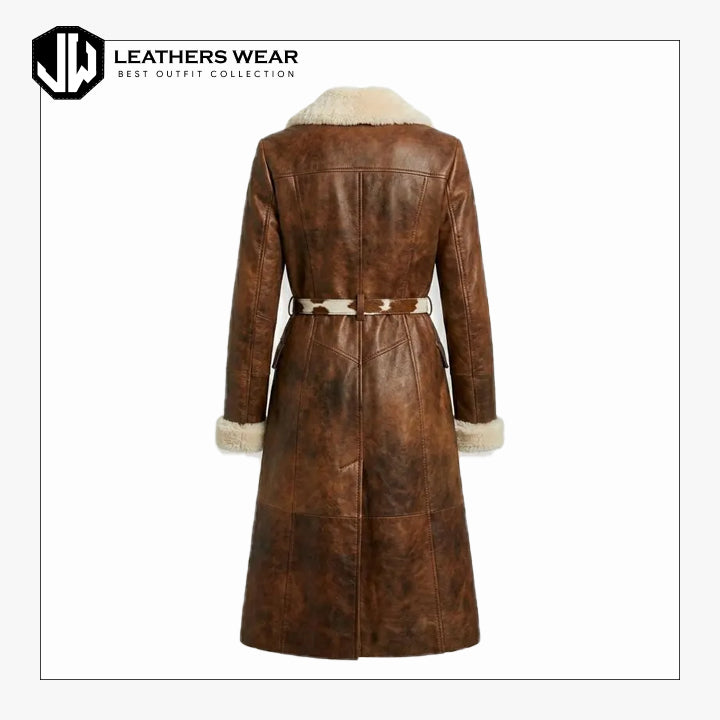 Brown Shearling Coat Womens