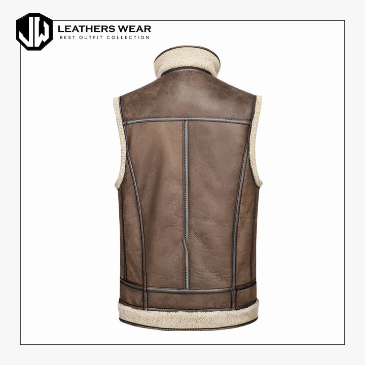 Brown Sheepskin Leather Vest
