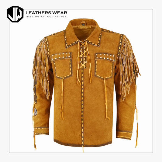 Brown Tan Jacket with Fringes