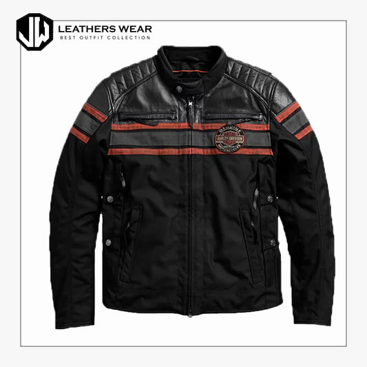 Cordura & Leather Biker Jacket Leathers Wear