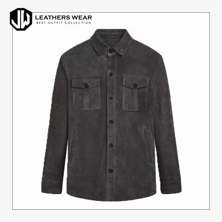 Dark Gray Leather Shirt