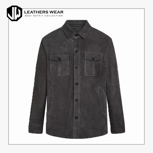 Dark Gray Leather Shirt
