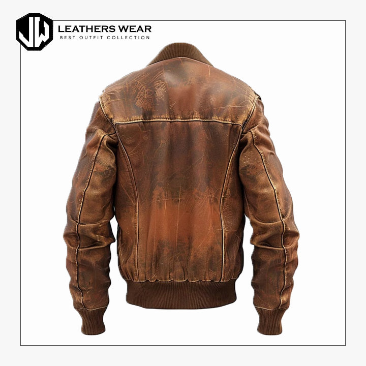 Distressed Biker Jacket Mens