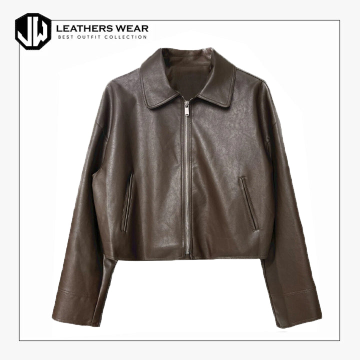 Distressed Brown Real Leather Jacket