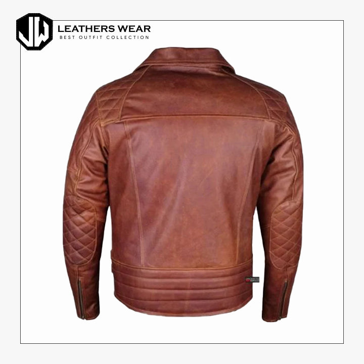 Distressed Heavy Duty Biker Leather Jacket