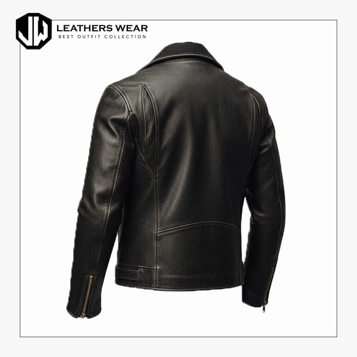 Distressed Lambskin Leather Jacket